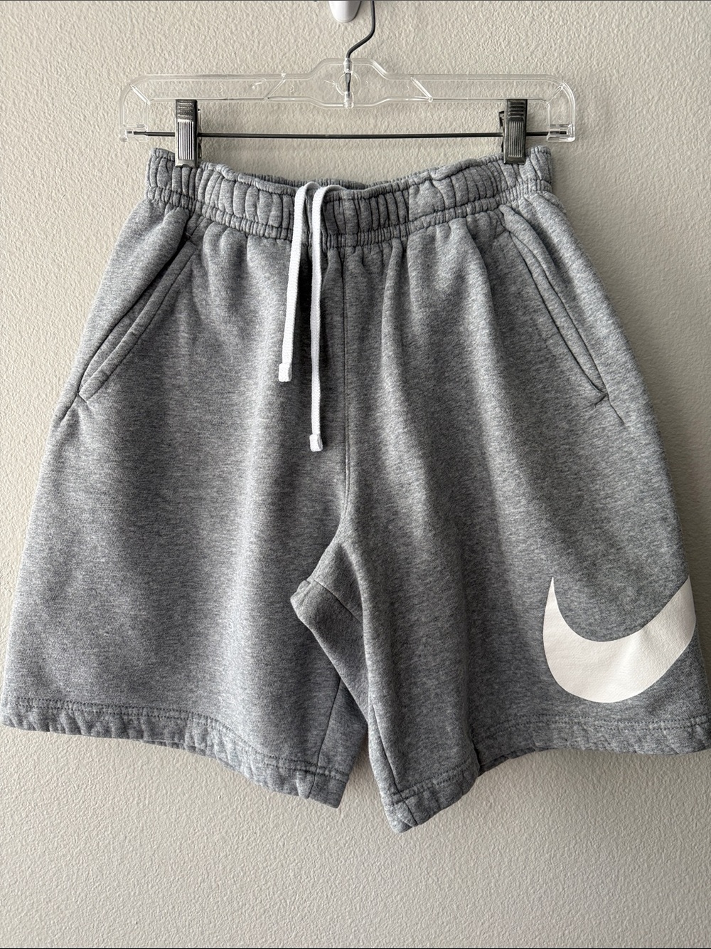 Nike Gray Sweatshorts with White Swoosh